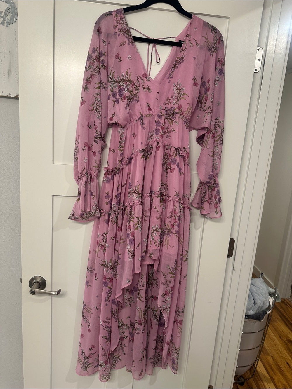 Steve Madden Dusty Pink Floral High-Low Maxi Dress - Picture 1 of 5